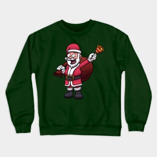 Santa Claus With Bell Carrying Sack Crewneck Sweatshirt